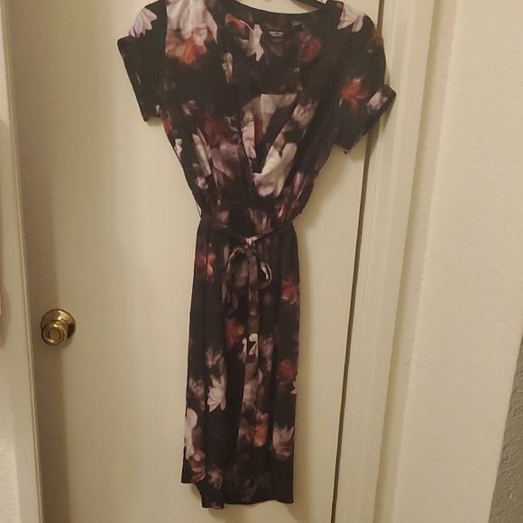 Simply Vera Vera Wang Floral Dress - Black and Purple - Picture 1 of 10